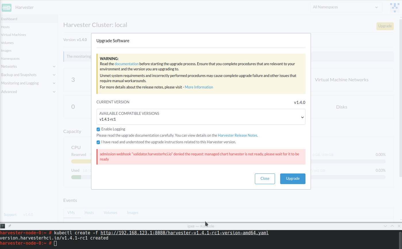 upgrade with another default storage class